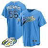 randy arozarena 56 tampa bay rays 25th anniversary patch men jersey light blue