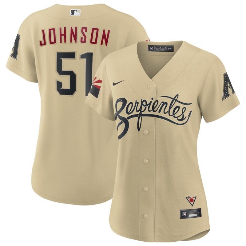 randy johnson 51 arizona diamondbacks womens city connect player jersey sand