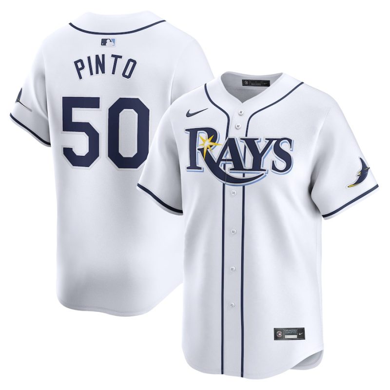 rene pinto 50 tampa bay rays home limited player men jersey white