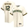 rhys hoskins 12 milwaukee brewers home men player jersey cream