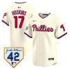 rhys hoskins 17 philadelphia phillies 2024 jackie robinson patch men jersey cream