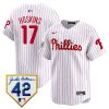 rhys hoskins 17 philadelphia phillies 2024 jackie robinson patch men jersey white