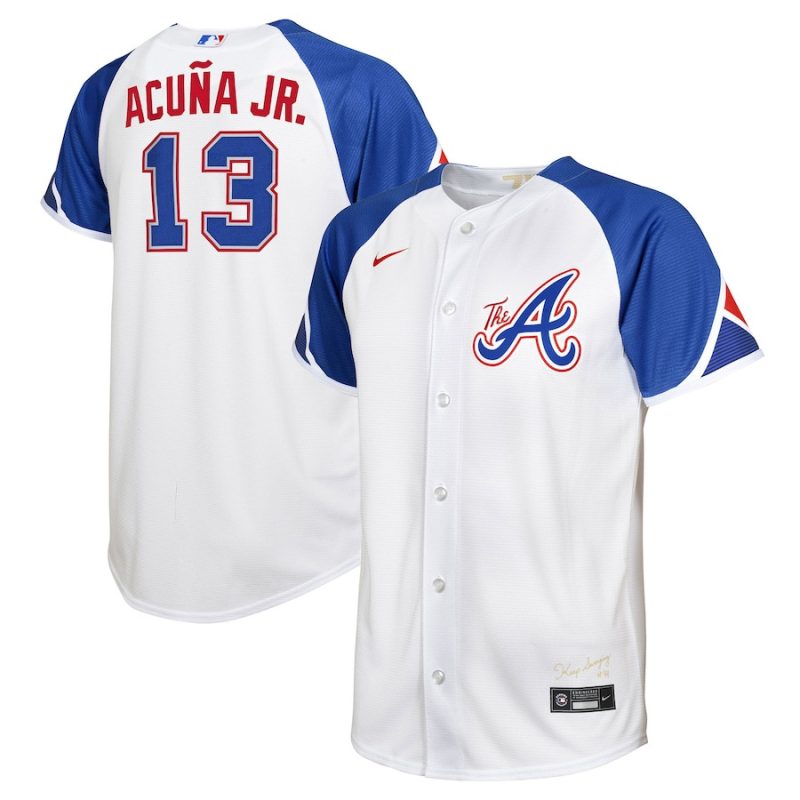 ronald acuna jr 13 atlanta braves 2023 city connect youth jersey white