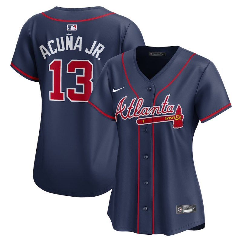 ronald acuna jr 13 atlanta braves alternate limited women player jersey navy