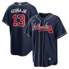 ronald acuna jr 13 atlanta braves alternate player name jersey navy