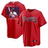 ronald acuna jr 13 atlanta braves signed gum 2023 alternate player men jersey red