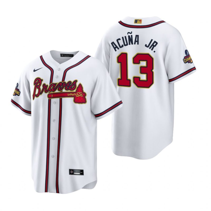 ronald acuna jr 13 atlanta braves white 2022 gold program jersey