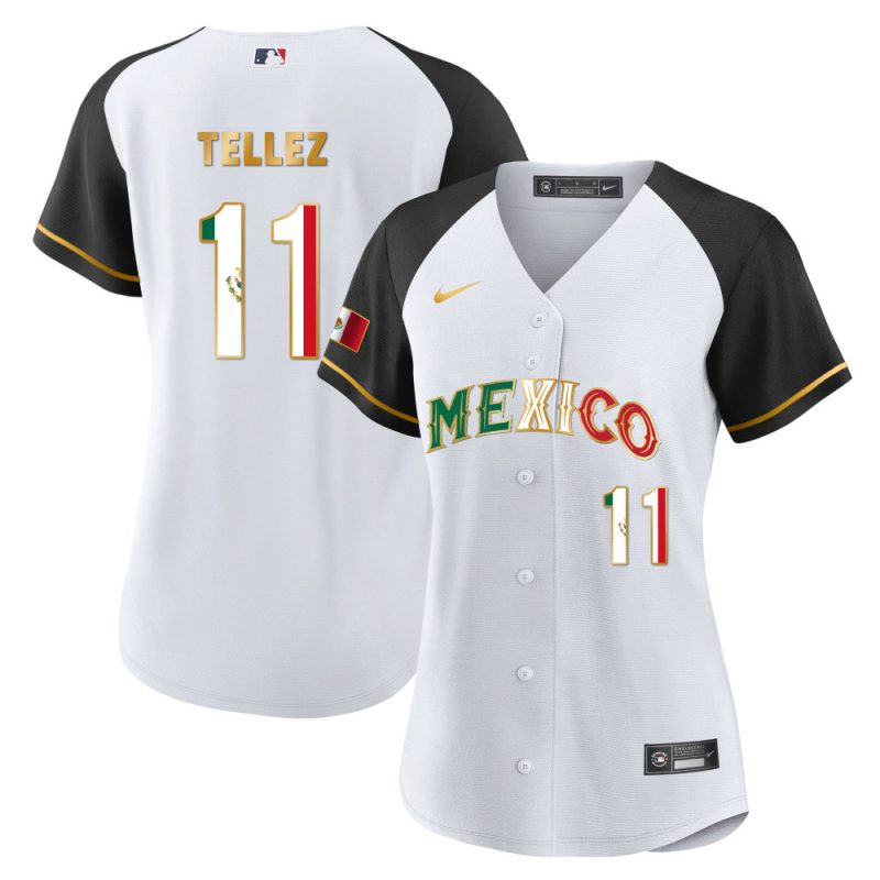 rowdy tellez 11 mexico 2023 flag baseball jersey alternate