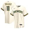 rowdy tellez 11 milwaukee brewers men jersey white