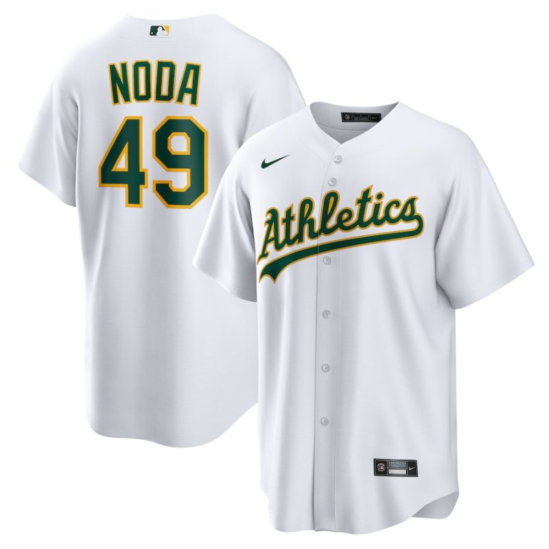 ryan noda 49 oakland athletics home men jersey white