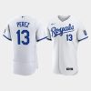 salvador perez 13 kansas city royals mens 2022 home jersey white jersey