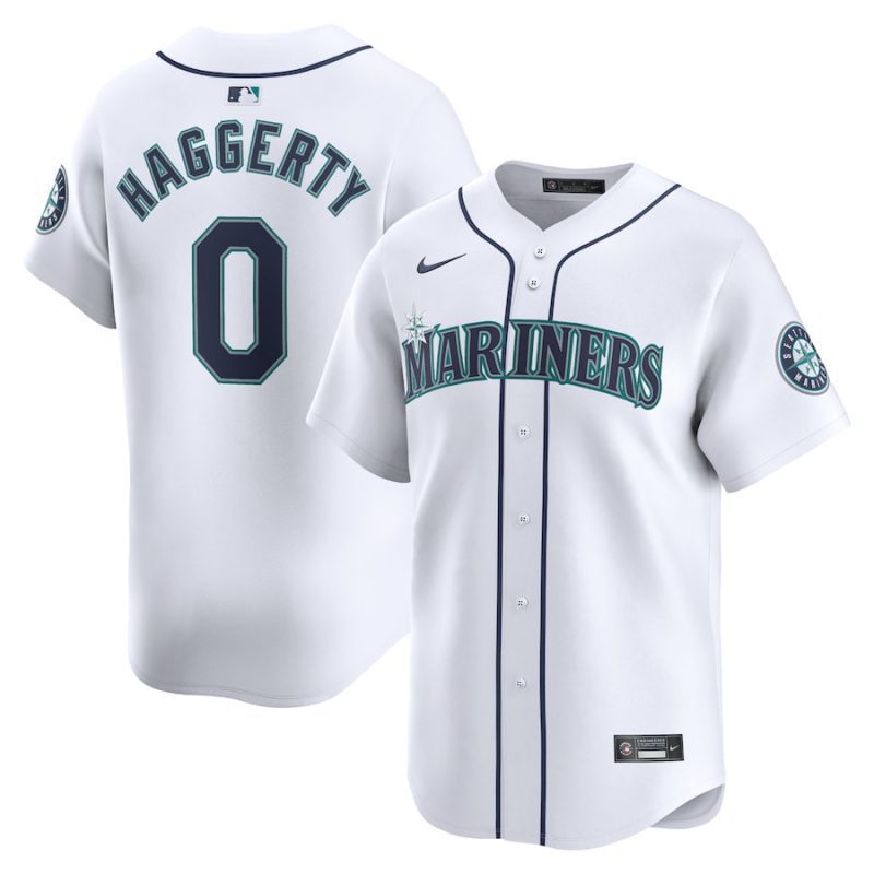 sam haggerty 0 seattle mariners home limited player men jersey white