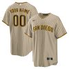 san diego padres custom alternate men jersey tan