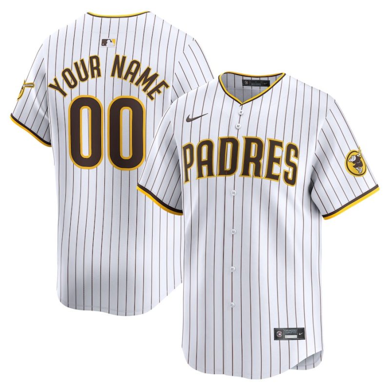 san diego padres home limited custom youth jersey white