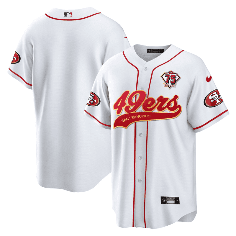 san francisco 49ers baseball men jersey white