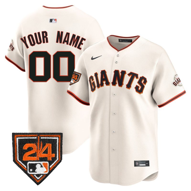 san francisco giants 2024 spring training patch custom men jersey cream