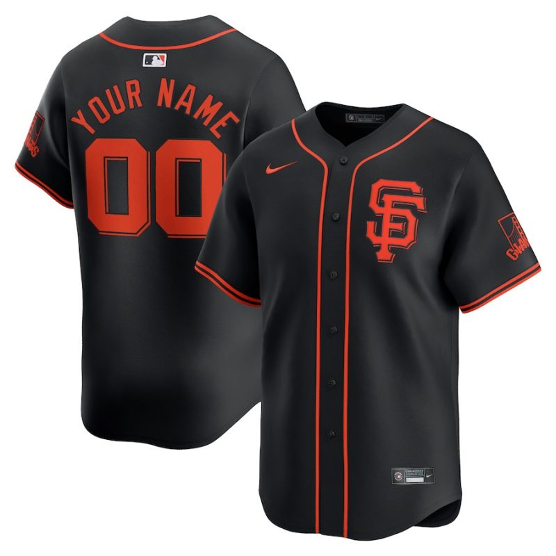 san francisco giants alternate limited custom men jersey black