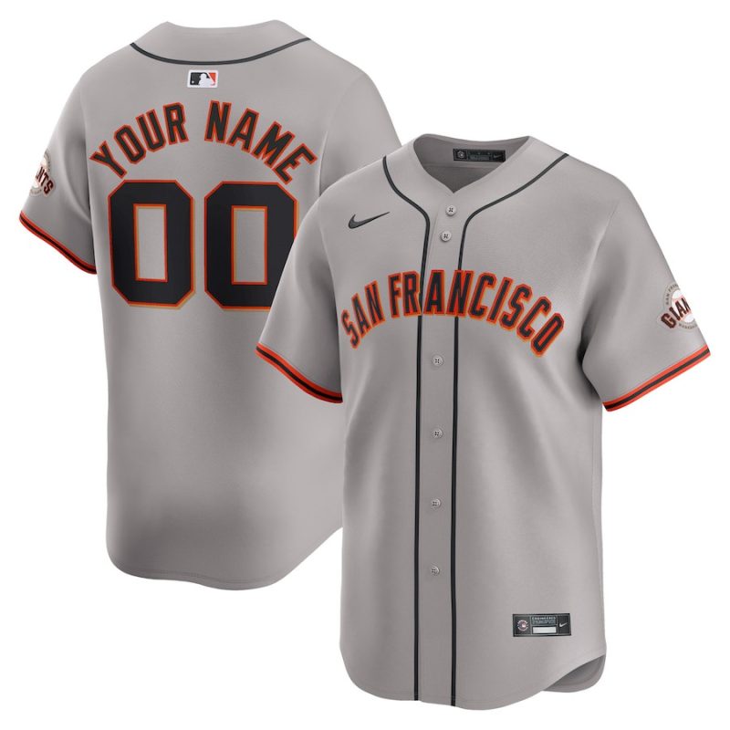 san francisco giants away limited custom men jersey gray