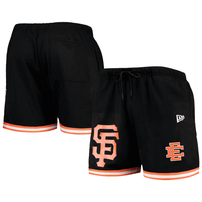 san francisco giants team standard logo mesh shorts black