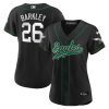 saquon barkley 26 philadelphia eagles women baseball jersey black