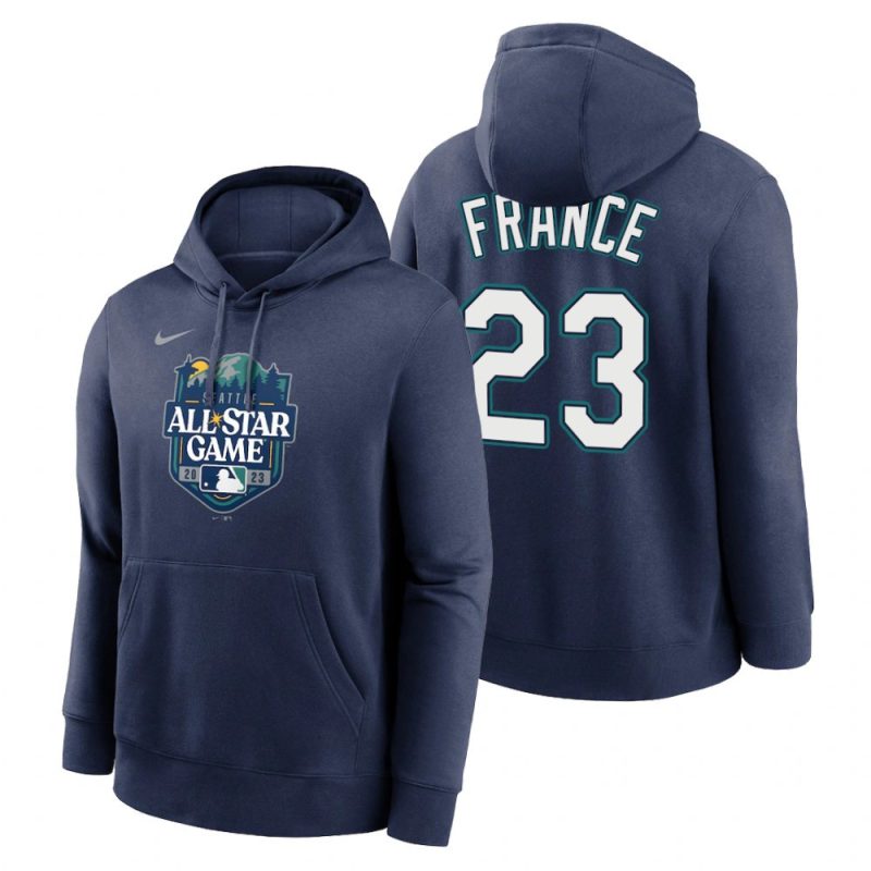 seattle mariners ty france navy 2023 all star game hoodie