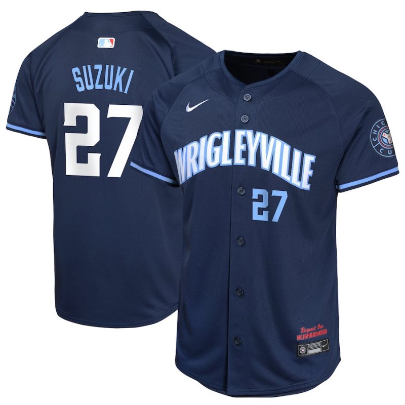 seiya suzuki 27 chicago cubs city connect limited youth jersey navy