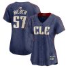 shane bieber 57 cleveland guardians 2024 city connect limited women jersey navy