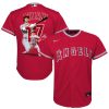 shohei ohtani 17 los angeles angels signed decisive blow 2023 alternate youth jersey red