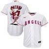 shohei ohtani 17 los angeles angels signed decisive blow 2023 home youth jersey white