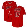 shohei ohtani 17 los angeles angels signed jersey red