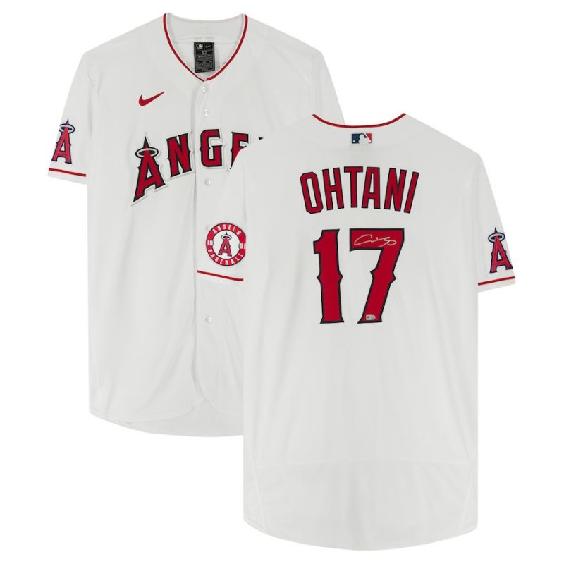 shohei ohtani 17 los angeles angels signed jersey white