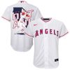 shohei ohtani 17 los angeles angels signed map 2023 home player youth jersey white