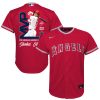 shohei ohtani 17 los angeles angels signed mvp 2023 alternate player youth jersey red