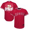 shohei ohtani 17 los angeles angels signed name 2023 alternate player youth jersey red