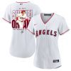 shohei ohtani 17 los angeles angels signed name 2023 home player women jersey white