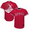 shohei ohtani 17 los angeles angels signed number 2023 alternate player youth jersey red