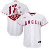 shohei ohtani 17 los angeles angels signed number 2023 home player youth jersey white