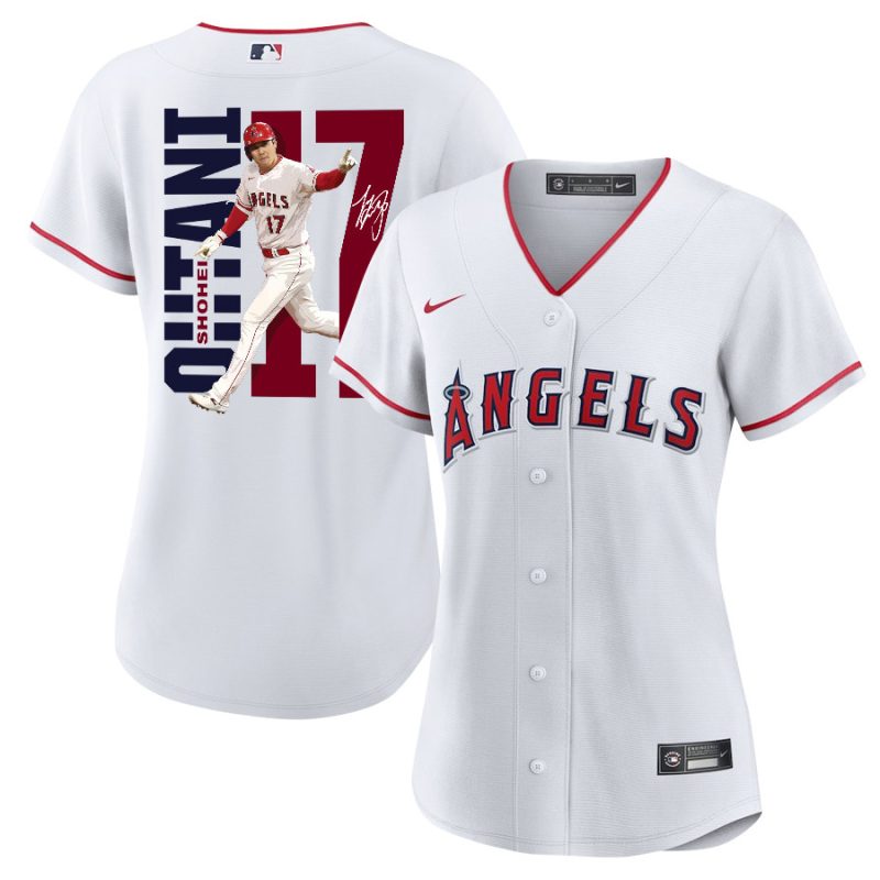 shohei ohtani 17 los angeles angels signed run 2023 home player women jersey white