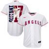 shohei ohtani 17 los angeles angels signed run 2023 home player youth jersey white