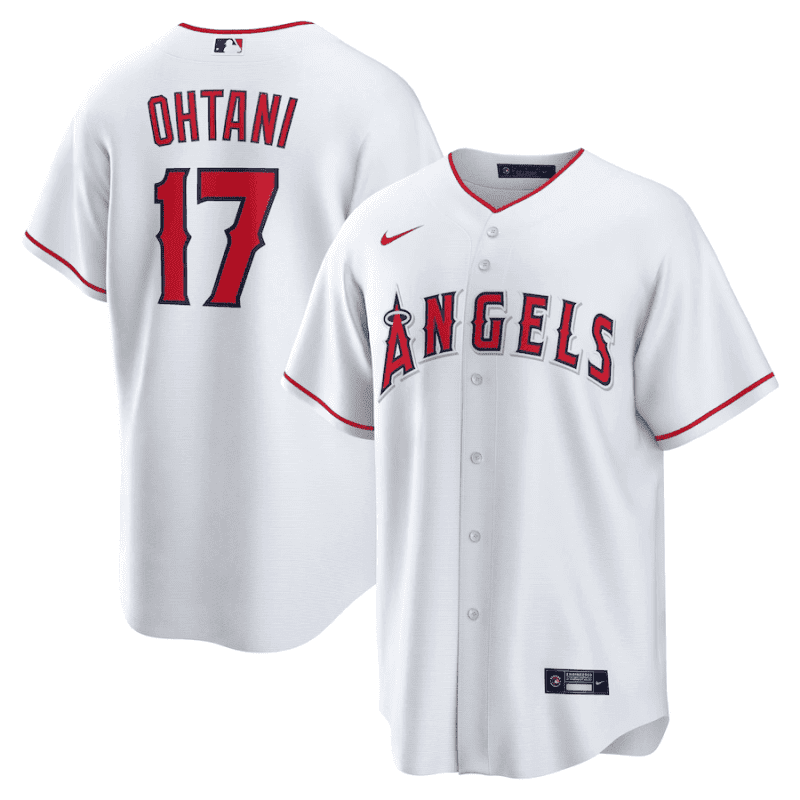 shohei ohtani 17 los angeles angels white home men jersey