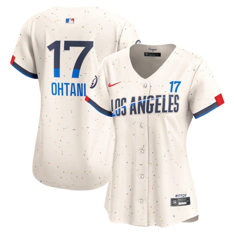 shohei ohtani 17 los angeles dodgers 2024 city connect limited women jersey cream