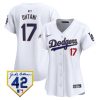 shohei ohtani 17 los angeles dodgers 2024 jackie robinson patch women jersey white