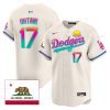 shohei ohtani 17 los angeles dodgers 2024 los angeles city style california republic patch men jersey cream