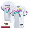 shohei ohtani 17 los angeles dodgers 2024 los angeles city style california republic patch men jersey white