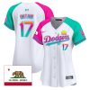 shohei ohtani 17 los angeles dodgers 2024 los angeles city style california republic patch women jersey alternate