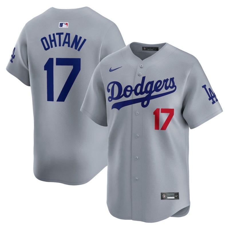 shohei ohtani 17 los angeles dodgers away limited men player jersey gray