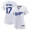 shohei ohtani 17 los angeles dodgers home jersey women white jersey