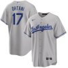 shohei ohtani 17 los angeles dodgers road jersey men gray jersey