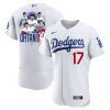 shohei ohtani 17 los angeles dodgers signed collage arts 2023 home elite men jersey white