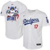 shohei ohtani 17 los angeles dodgers signed collage arts youth home jersey white